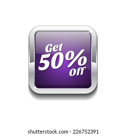 Get 50 Percent Purple Vector Icon Button
