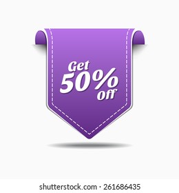 Get 50 Percent Purple Vector Icon Design