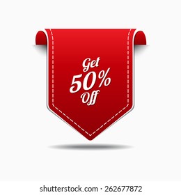 Get 50 Percent Red Vector Icon Design