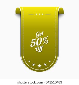 Get 50 Percent Yellow Vector Icon Design