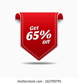 Get 65 Percent Off Red Vector Icon