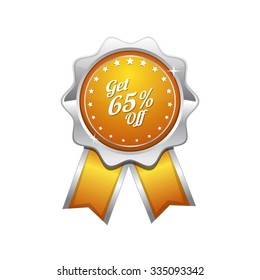 Get 65 Percent Off Yellow Vector Icon