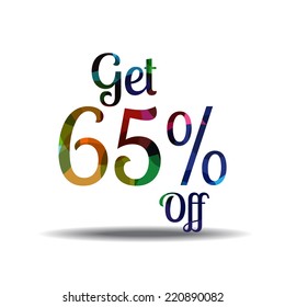 Get 65 Precent Off Colorful Vector Icon