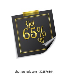 Get 65 Precent Off Golden Sticky Notes Vector Icon