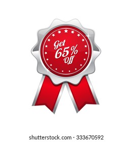 Get 65 Precent Off Red Vector Icon