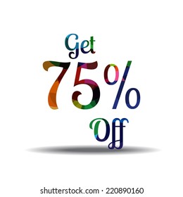 Get 75 Percent Colorful Vector Icon Design