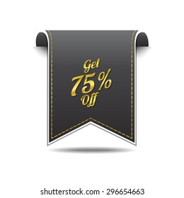 Get 75 Percent golden Vector Icon Design