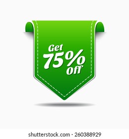 Get 75 Percent Green Vector Icon Design