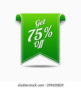 Get 75 Percent Green Vector Icon Design