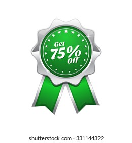 Get 75 Percent Green Vector Icon Design