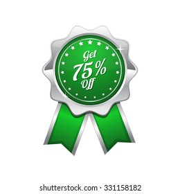 Get 75 Percent Green Vector Icon Design