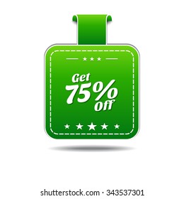 Get 75 Percent Green Vector Icon Design