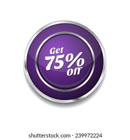 Get 75 Percent Purple Vector Icon Button