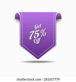 Get 75 Percent Purple Vector Icon Design