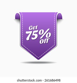 Get 75 Percent Purple Vector Icon Design