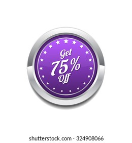 Get 75 Percent Purple Vector Icon Button