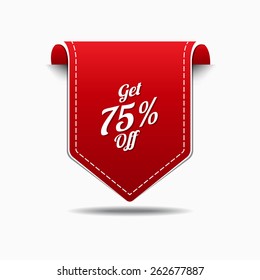 Get 75 Percent Red Vector Icon Design