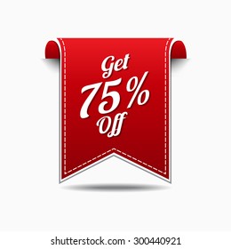 Get 75 Percent Red Vector Icon Design