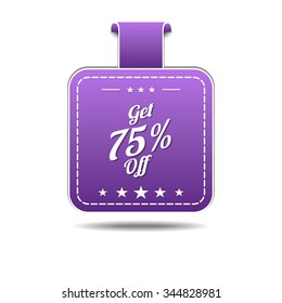 Get 75 Percent Violet Vector Icon Design