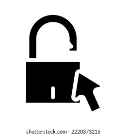 obtener acceso al vector de icono de glifo de registro. firmar de registro de acceso. ilustración de símbolo aislado