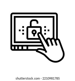 obtener acceso al vector de icono de línea de registro. firmar de registro de acceso. símbolo de contorno aislado ilustración negra