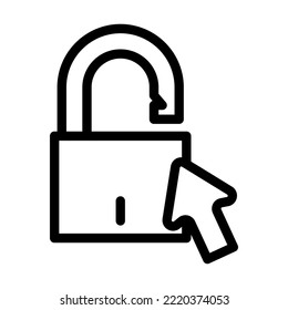 obtener acceso al vector de icono de línea de registro. firmar de registro de acceso. símbolo de contorno aislado ilustración negra
