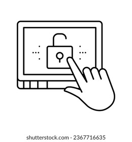 get access registration line icon vector. get access registration sign. isolated contour symbol black illustration