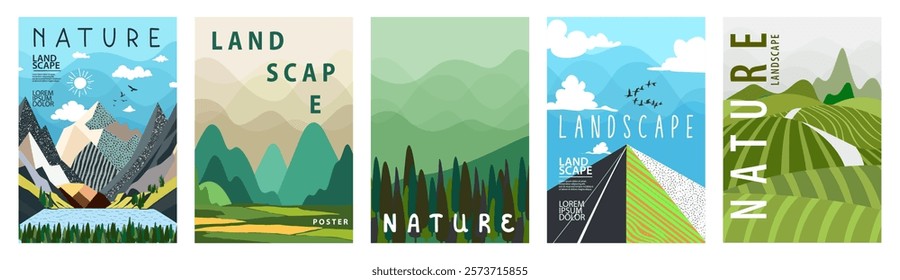 Get away from the noise of city life, create a peaceful atmosphere with minimalist posters with abstract mountain views.