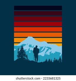 Get back to nature - Hiking T-shirt, T-shirt Design, Hiking labels, badges, vector illustration, Poster, Custom T-shirt design, Trendy T-shirt Design