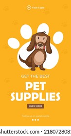 Get the best pet supplies portrait template design. 