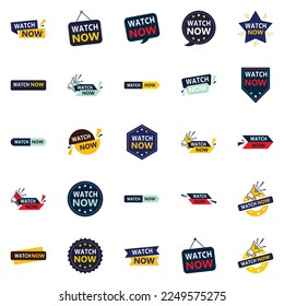 Get the Best Value with Our Pack of 25 Watch Now Banners