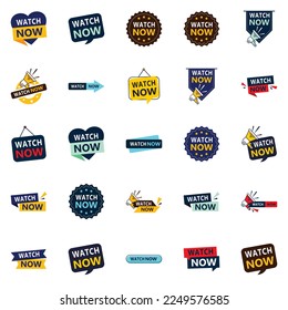 Get the Best Value with Our Pack of 25 Watch Now Banners
