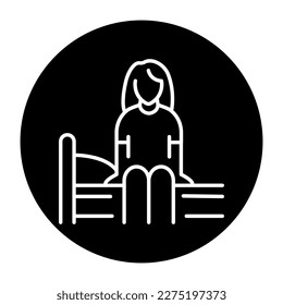 Get up black line icon. Routine. Pictogram for web page.