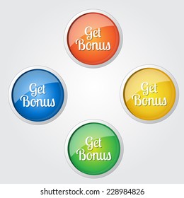 Get Bonus Colorful Vector Icon Design