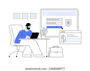 Get business identification number abstract concept vector illustration. Businessman registering with IRS, getting tax ID process, government agency, bureaucracy sector abstract metaphor.