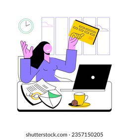 Get a card by mail isolated cartoon vector illustrations. Happy woman holding a credit card in hands, current account owner, business people, banking service, issuing debit vector cartoon.