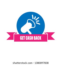 get cash back banner.sign,label,tag