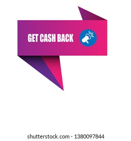 get cash back banner.sign,label,tag