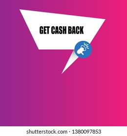 get cash back banner.sign,label,tag