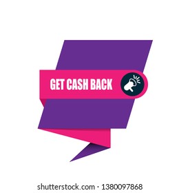 get cash back banner.sign,label,tag