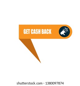 get cash back banner.sign,label,tag