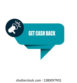 get cash back banner.sign,label,tag