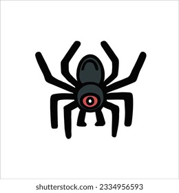 Get caught in the enchanting web of Halloween with this captivating vector illustration of a spider, its red eye adding a haunting touch.