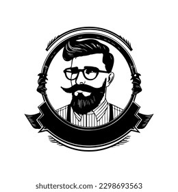 Get a classic and stylish look with our barbershop logo illustration. Perfect for your grooming business