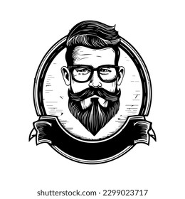 Get a classic and stylish look with our barbershop logo illustration. Perfect for your grooming business