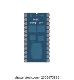 Get a clear, detailed view of Basic Stamp 2SX with this electronics vector illustration in EPS format, perfect for all your projects and designs