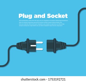 Get connected plug and socket flat icon