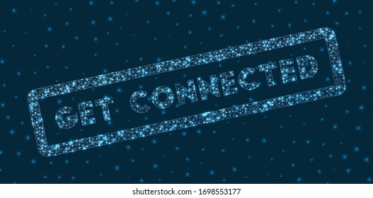 Conéctate palabra en estilo digital. Margen geométrico brillante se conecta. Auténtica ilustración vectorial.