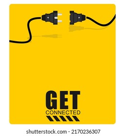 Get Connected, yellow background vector