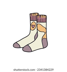 Get cozy with this charming illustration of a socks couple. A perfect match for comfort and warmth. Embrace togetherness. Vector illustration.